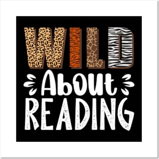 Wild About Reading Books Reader Lover Animals Leopard Posters and Art